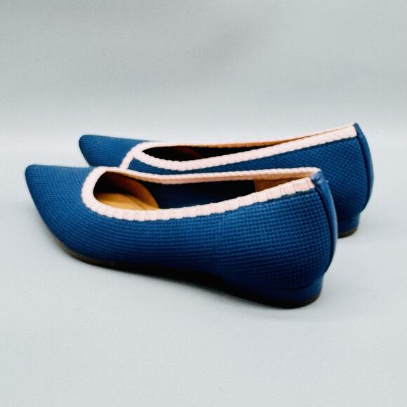 Vionic Shoes Womens 7 Blue Knit Dahlia Ballet Flats Pointed Toe Slip On Comfort - Picture 5 of 12